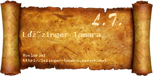 Lézinger Tamara névjegykártya